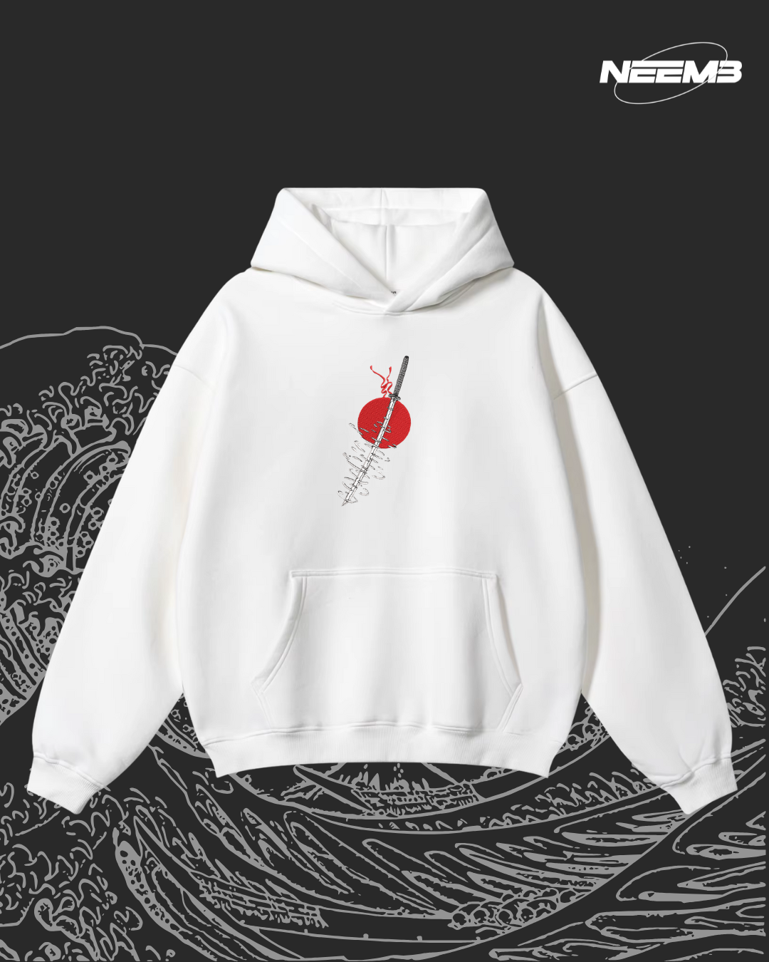 NEEMB Japanese Collection – Red Sun Katana Hoodie