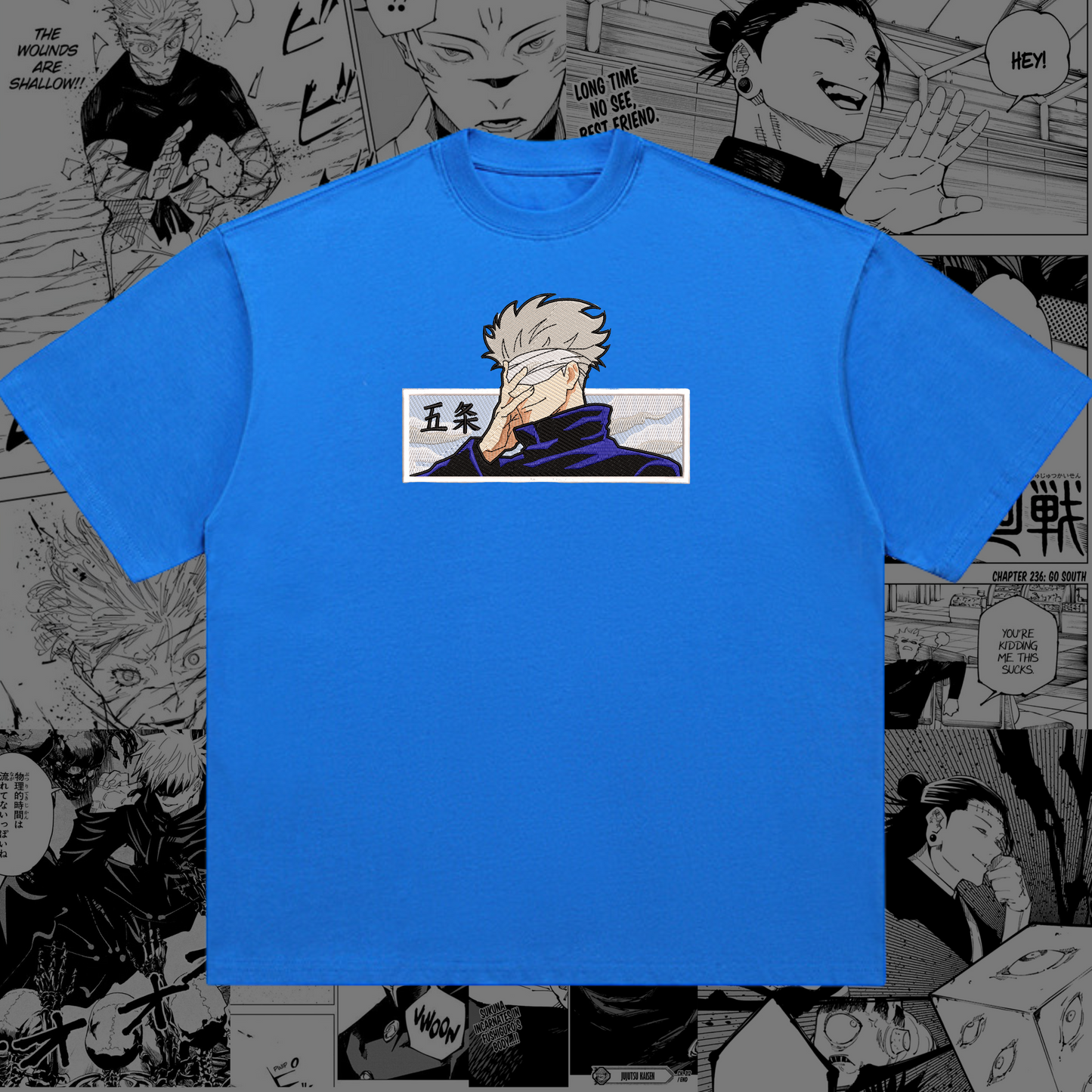 Gojo Satoru Embroidered Oversize T-Shirt | Jujutsu Kaisen