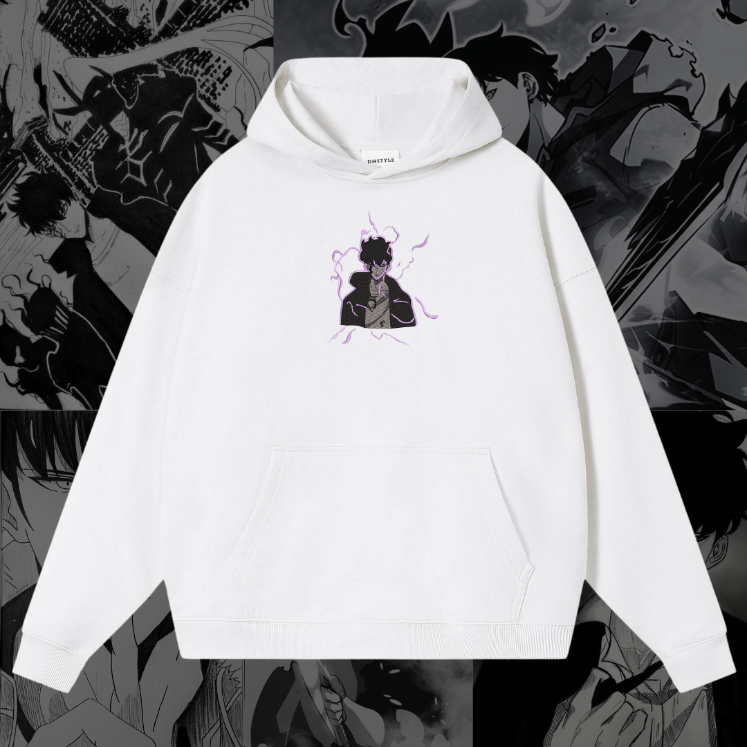 Sung Jinwoo Shadow Monarch Embroidered Hoodie | Solo Leveling Inspired