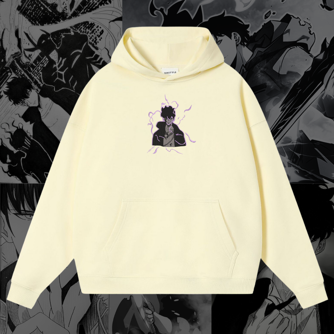 Sung Jinwoo Shadow Monarch Embroidered Hoodie | Solo Leveling Inspired