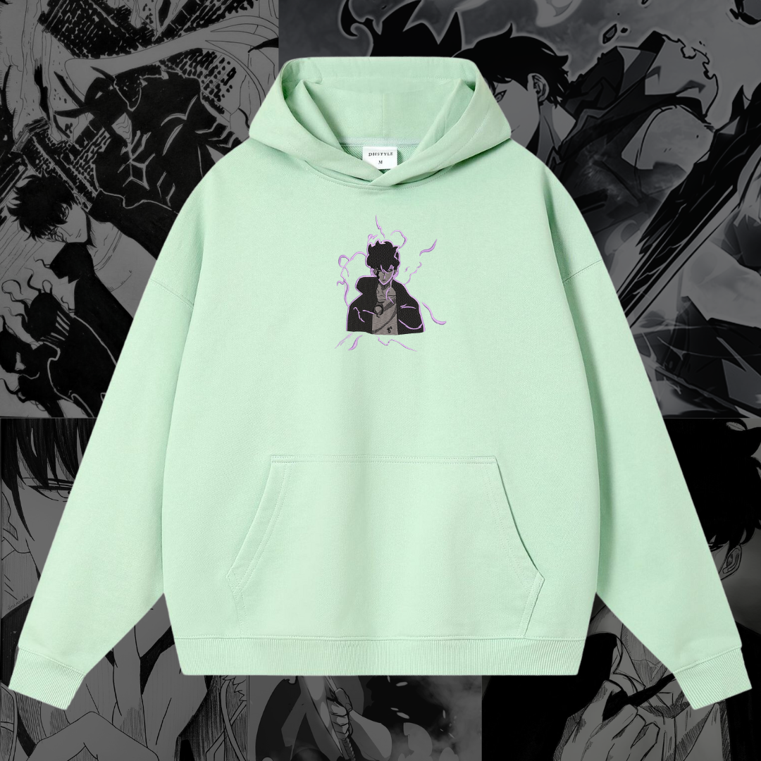 Sung Jinwoo Shadow Monarch Embroidered Hoodie | Solo Leveling Inspired