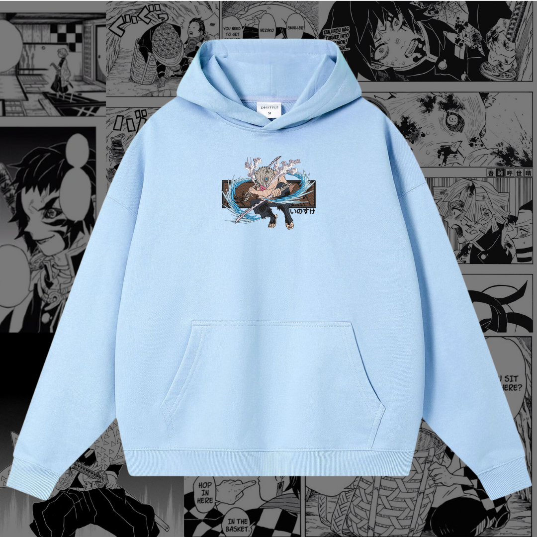 Inosuke Hashibira Embroidered Hoodie | Demon Slayer Inspired