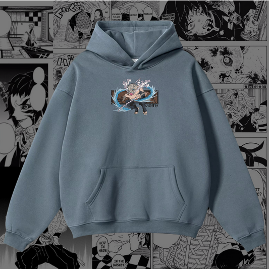 Inosuke Hashibira Embroidered Hoodie | Demon Slayer Inspired