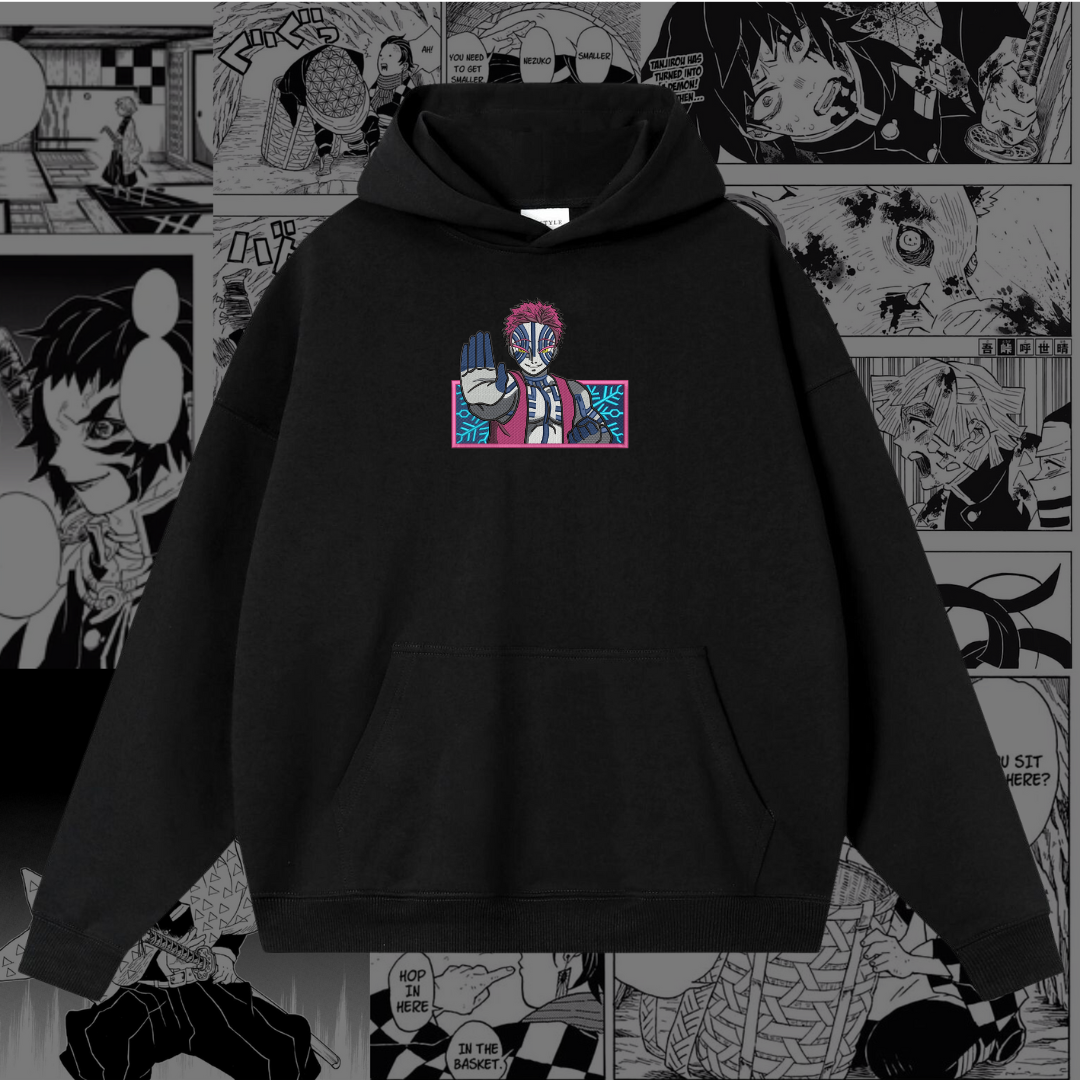 Akaza Embroidered Hoodie | Demon Slayer Inspired