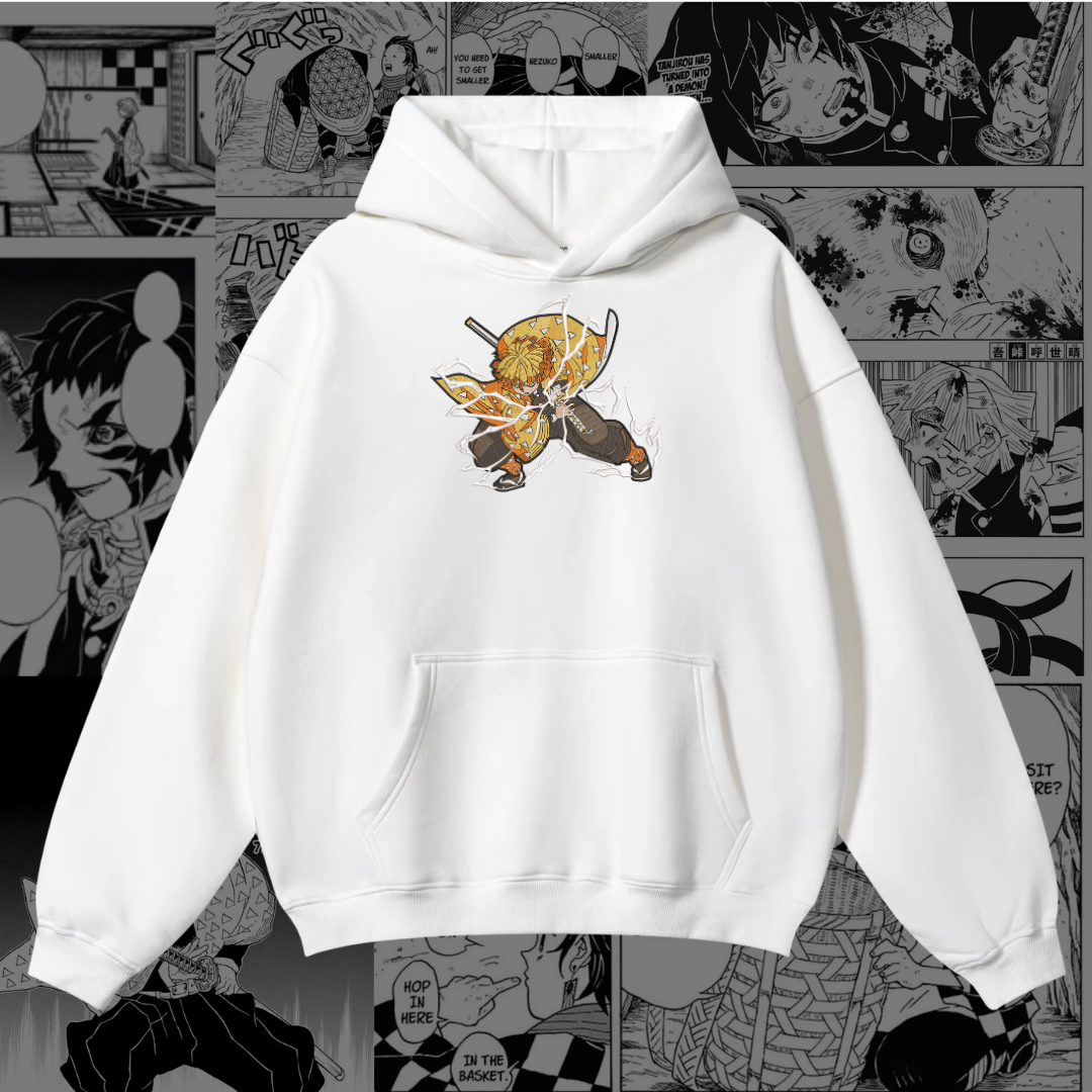 Zenitsu Embroidered Hoodie | Demon Slayer Inspired