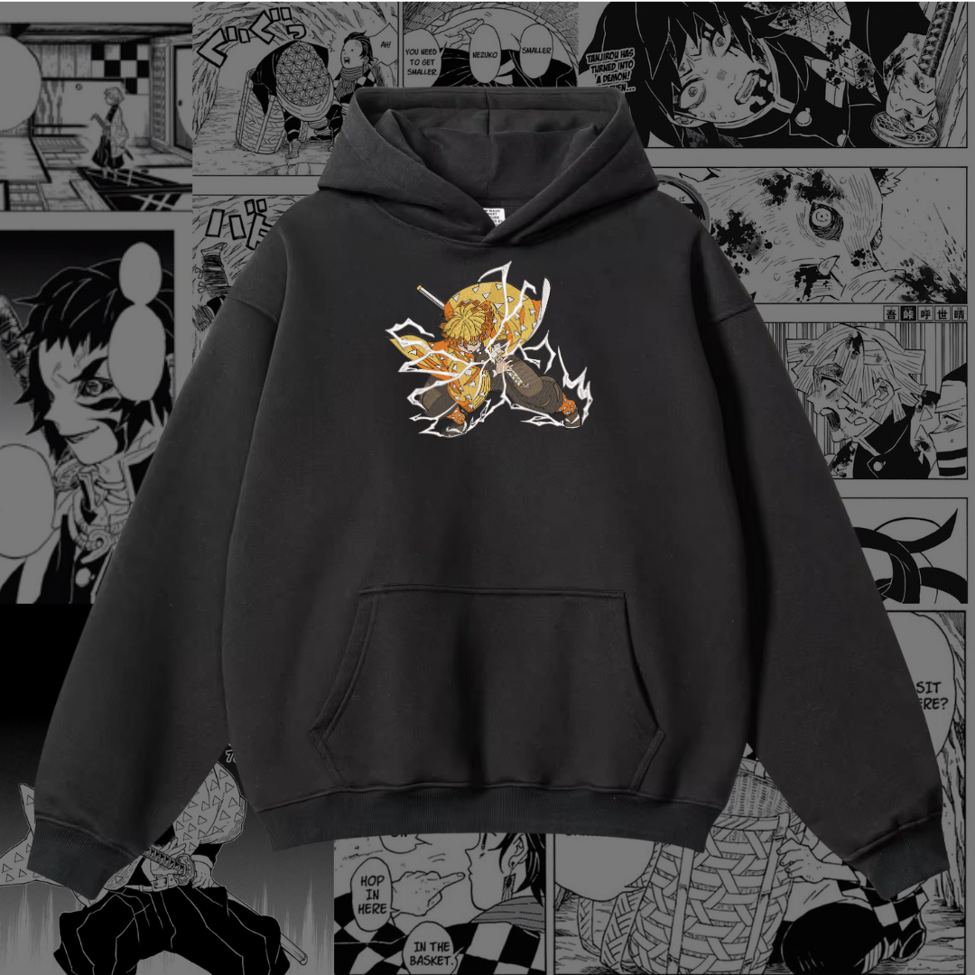 Zenitsu Embroidered Hoodie | Demon Slayer Inspired