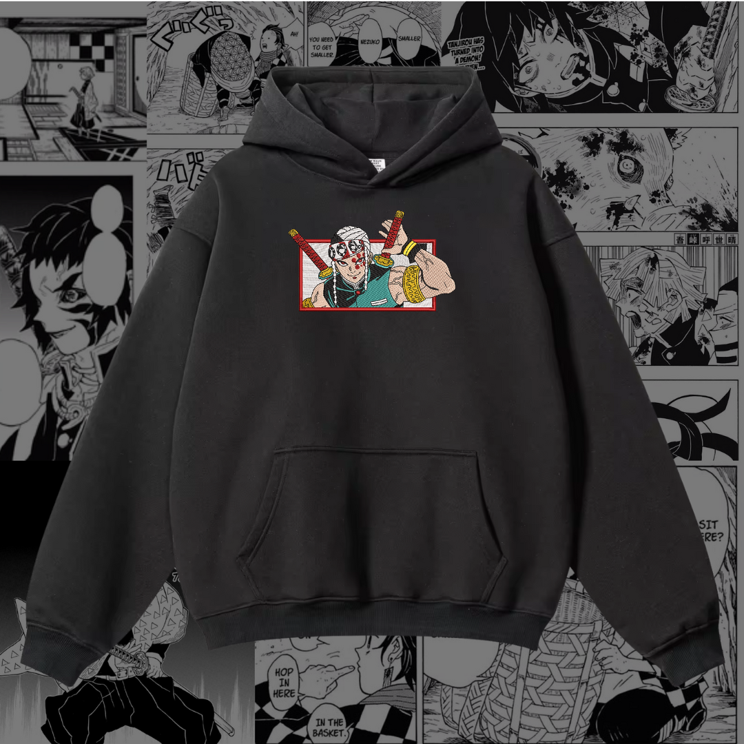 Tengen Uzui Embroidered Hoodie | Demon Slayer Inspired