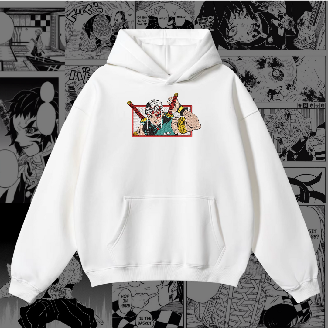Tengen Uzui Embroidered Hoodie | Demon Slayer Inspired