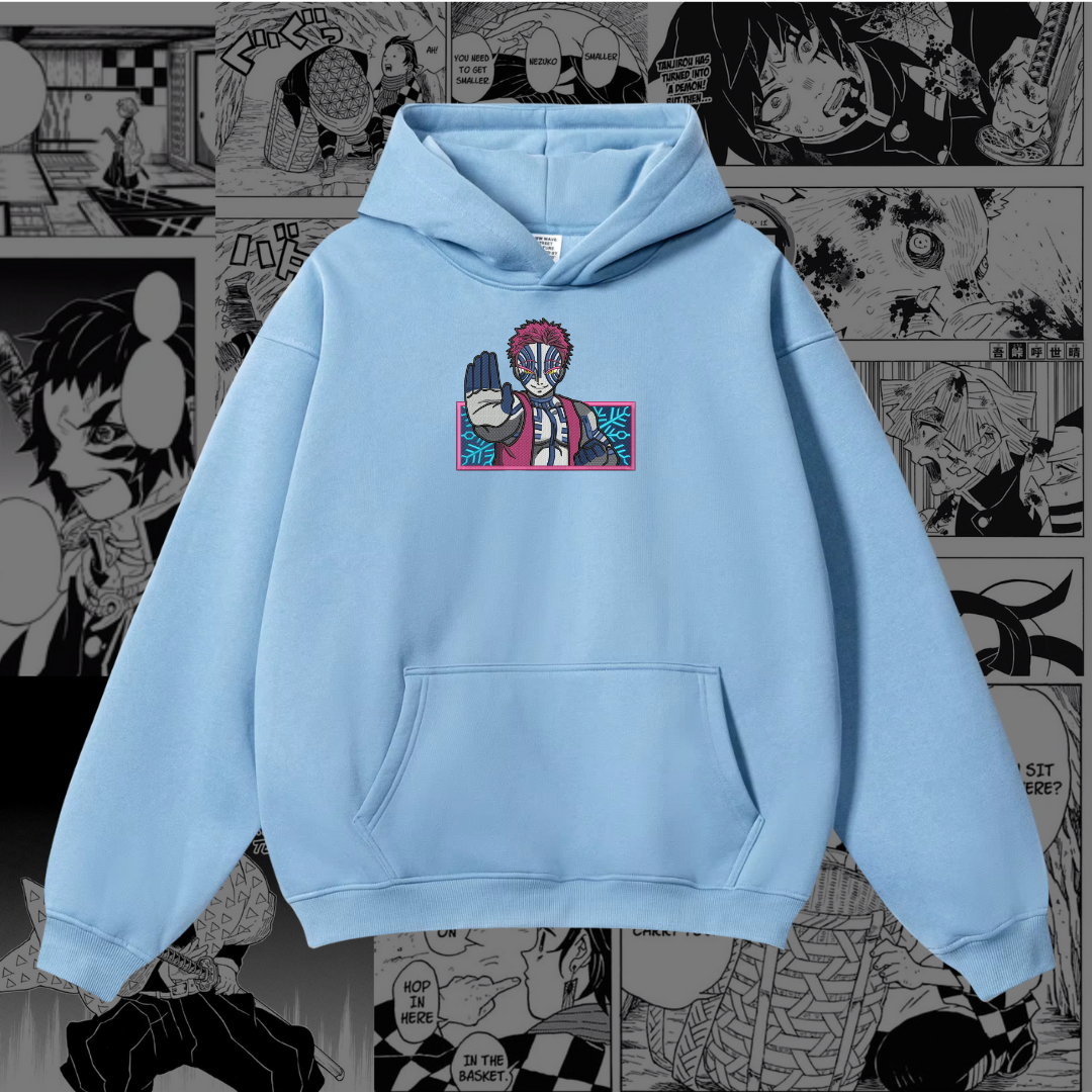 Akaza Embroidered Hoodie | Demon Slayer Inspired