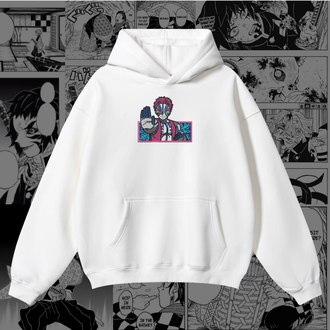 Akaza Embroidered Hoodie | Demon Slayer Inspired