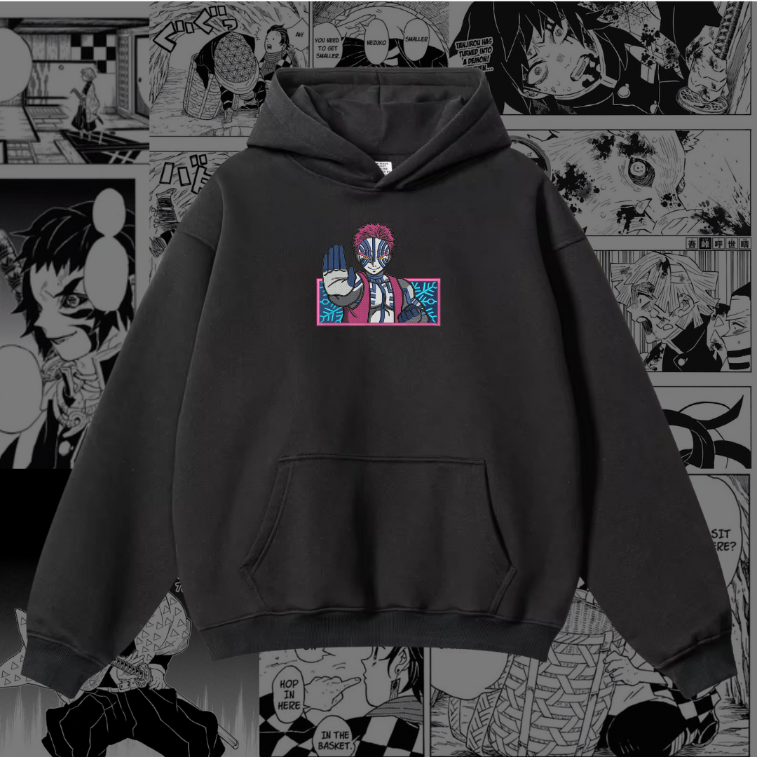 Akaza Embroidered Hoodie | Demon Slayer Inspired
