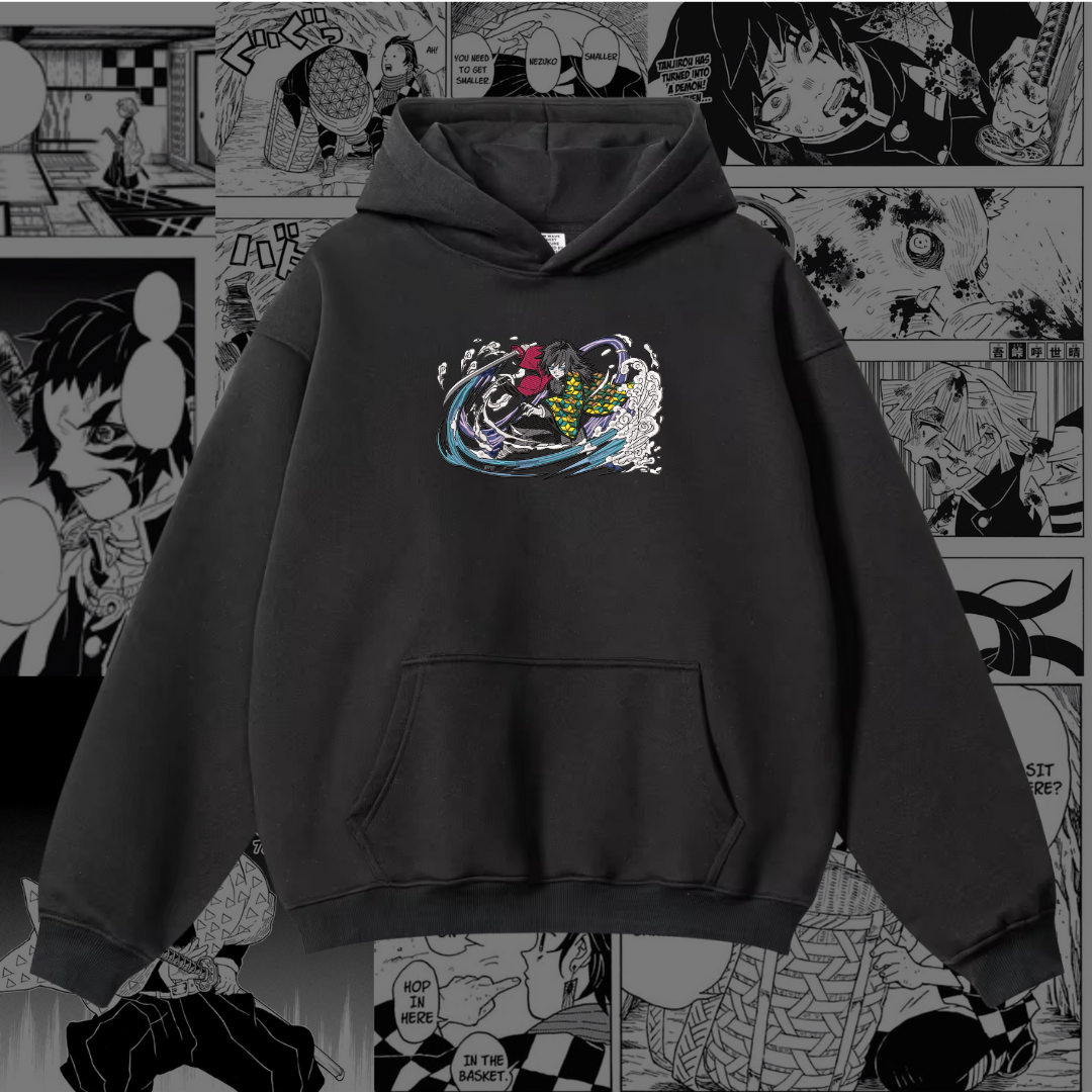 Giyu Tomioka Embroidered Hoodie | Demon Slayer Inspired