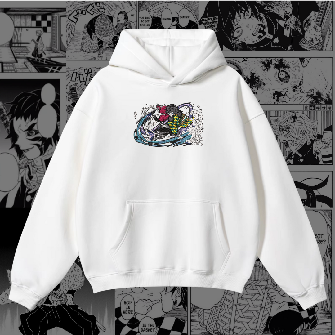 Giyu Tomioka Embroidered Hoodie | Demon Slayer Inspired