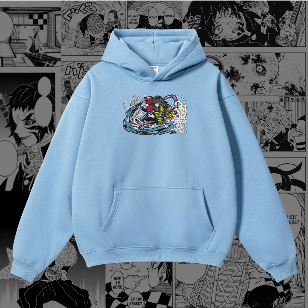 Giyu Tomioka Embroidered Hoodie | Demon Slayer Inspired