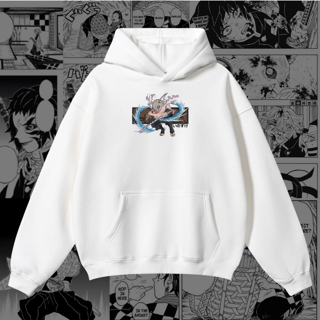 Inosuke Hashibira Embroidered Hoodie | Demon Slayer Inspired
