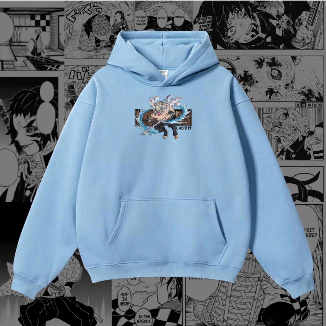 Inosuke Hashibira Embroidered Hoodie | Demon Slayer Inspired