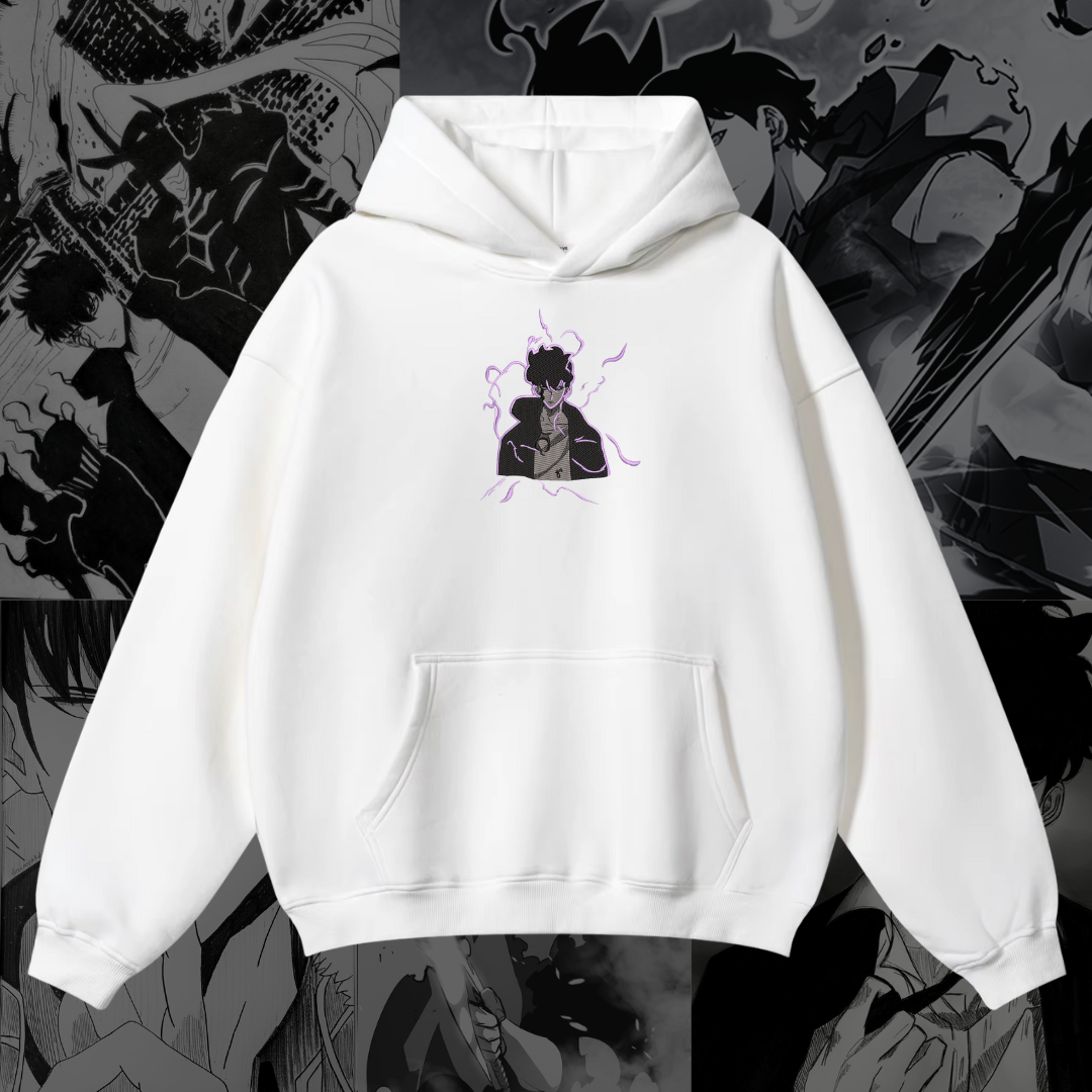 Sung Jinwoo Shadow Monarch Embroidered Hoodie | Solo Leveling Inspired